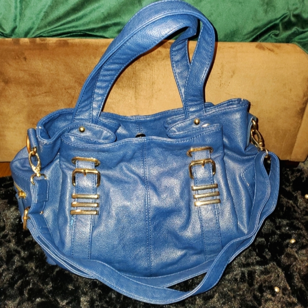 Navy Blue Faux Leather Tote- Charming Charlie